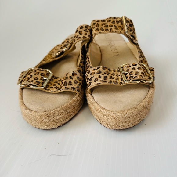 🆕 Sole Society leopard print cow hair upper platform espadrille sandals size 8.5 - Picture 4 of 11
